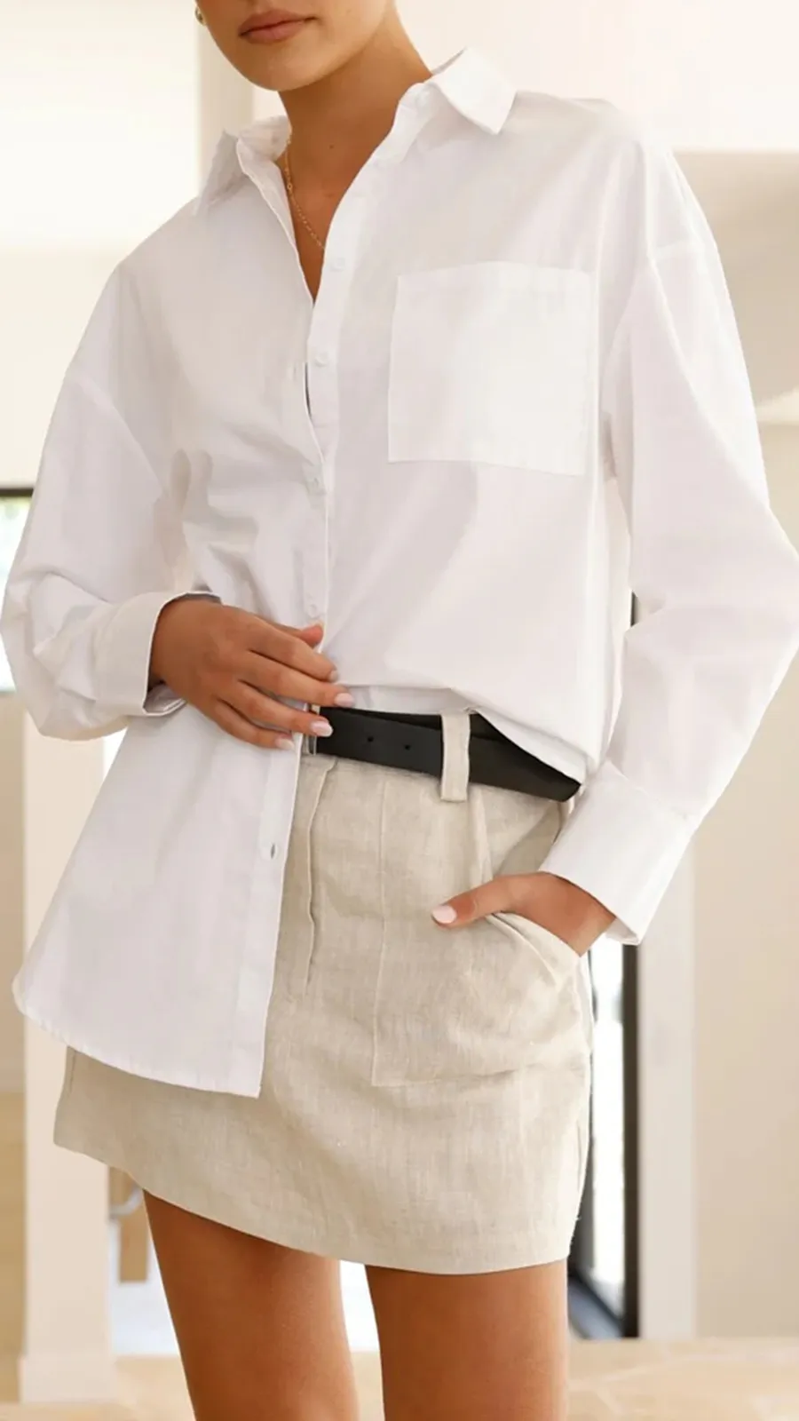 White Casual Loose Shirt