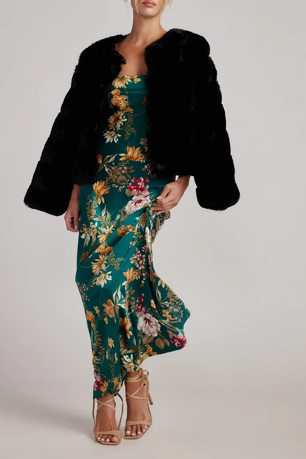 Blue And Gold Watercolor Maxi Dress