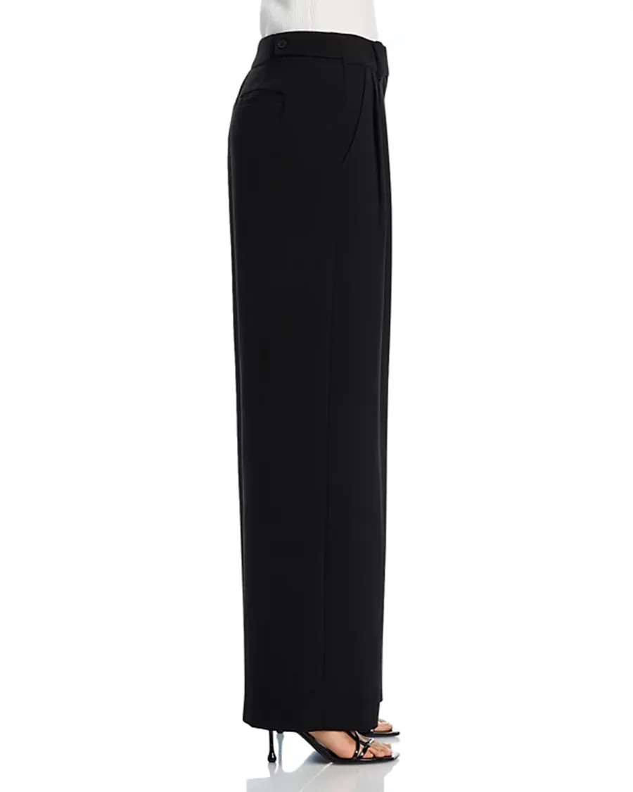 Wide Leg Silhouette Crepe Pants