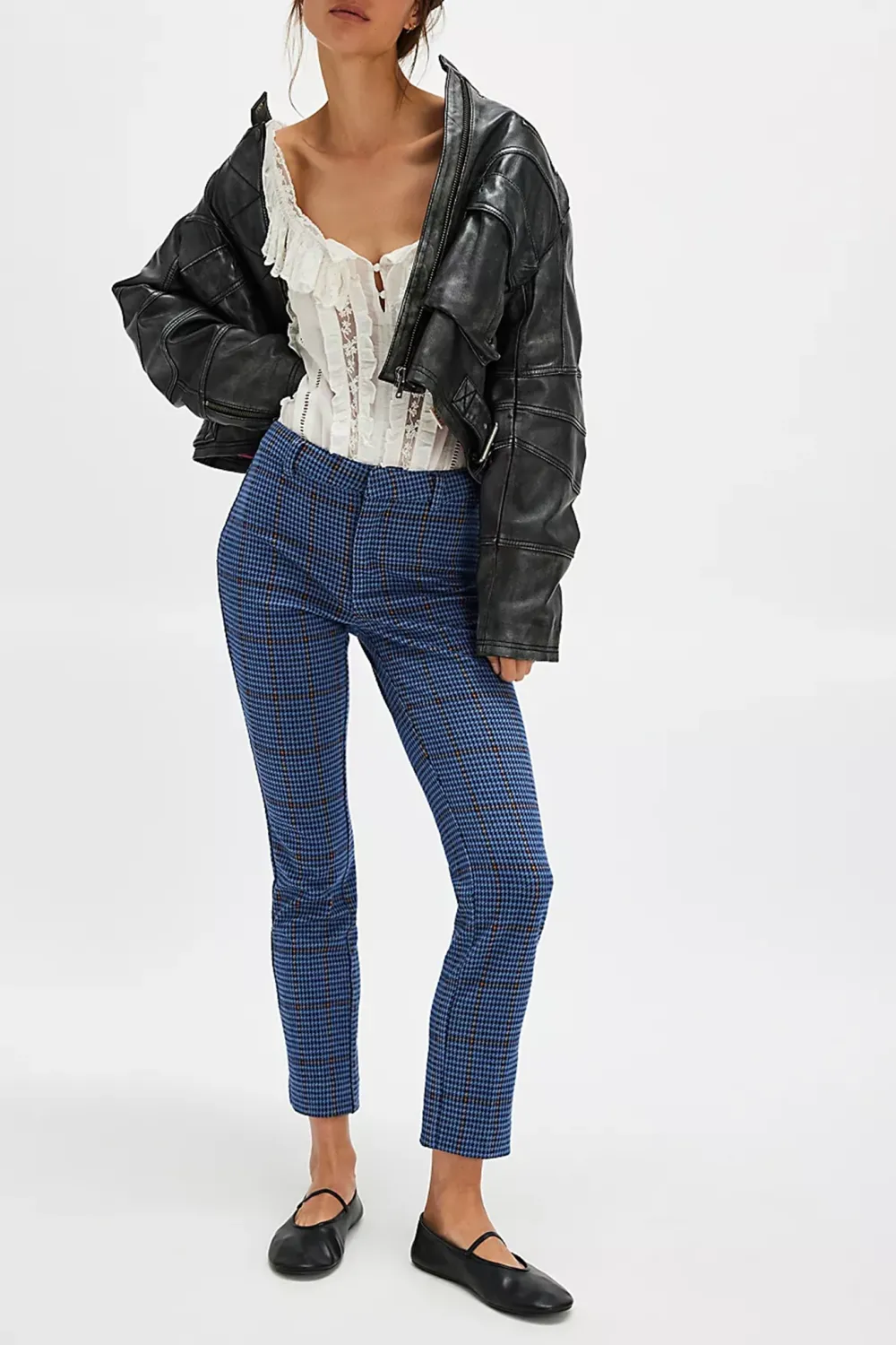 Slim Fit Checkered Pants