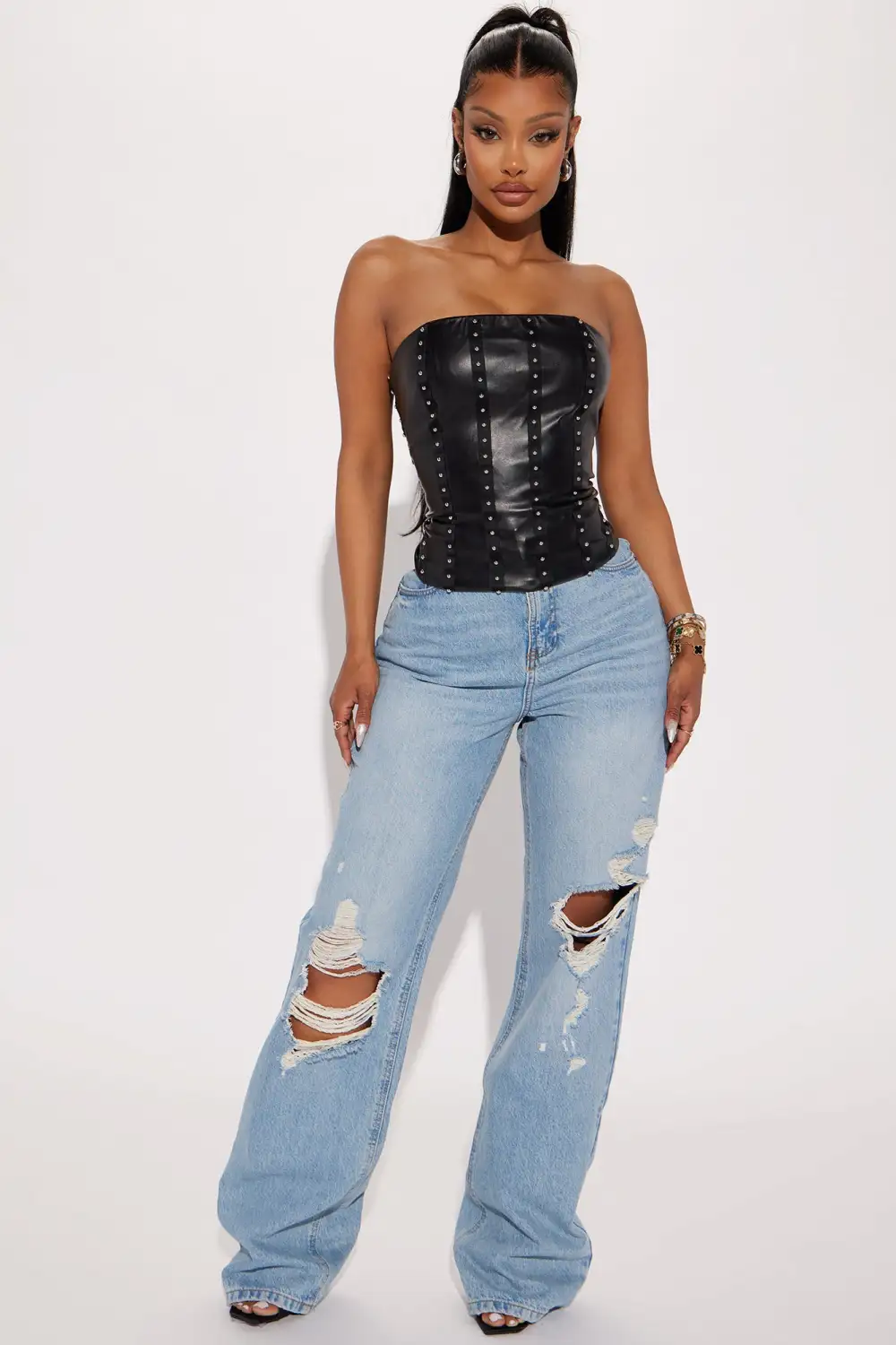 Fantasy Era PU Top - Black