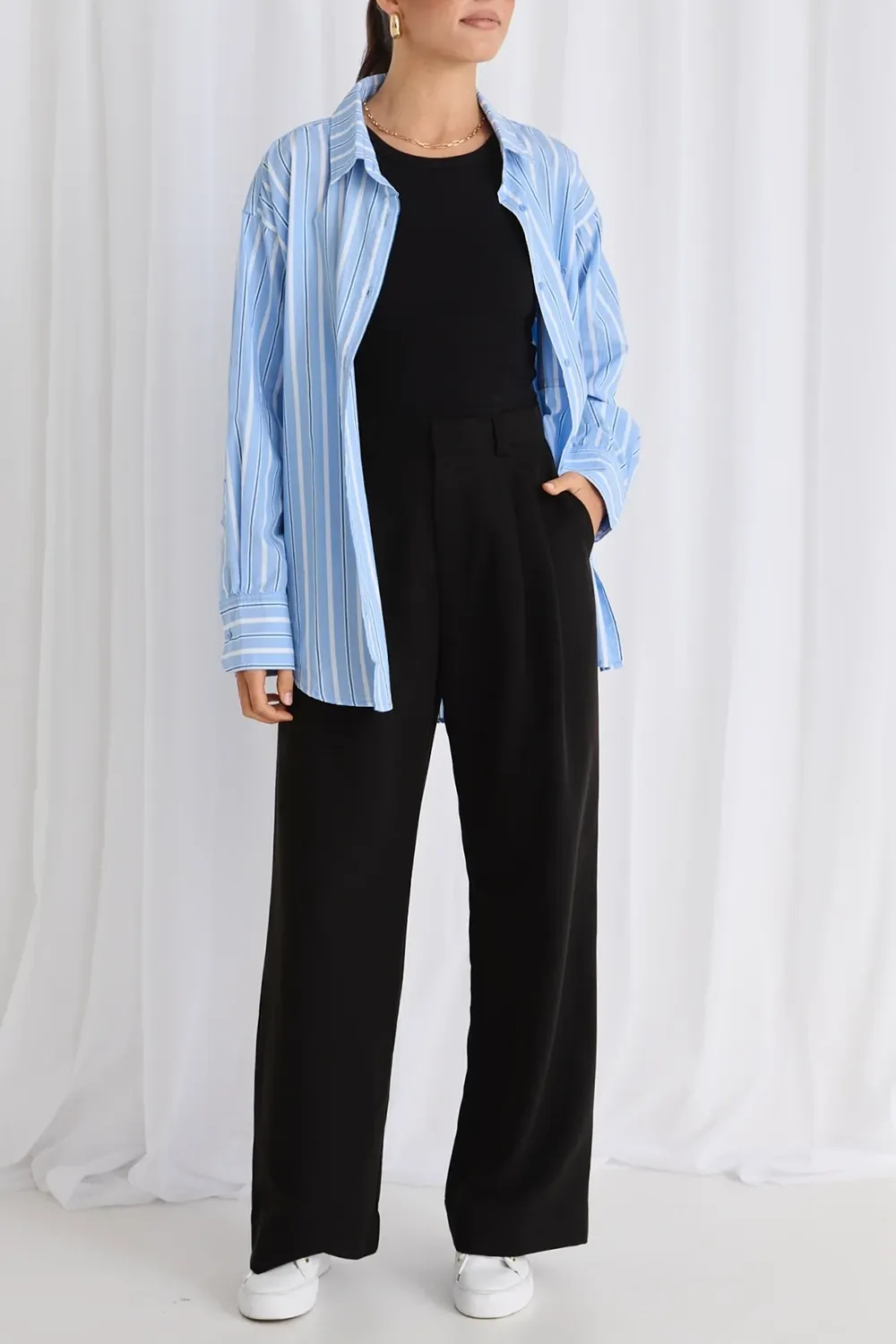 Blue Stripe Oversized Shirt