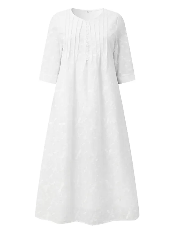 Women's Cotton Linen Dress Casual Dress Midi Dress Cotton Casual Mature Outdoor Daily Vacation V Neck Ruched Pocket Half Sleeve Summer Spring Fall 2023 Loose Fit White Blue Green Plain S M L XL 2XL