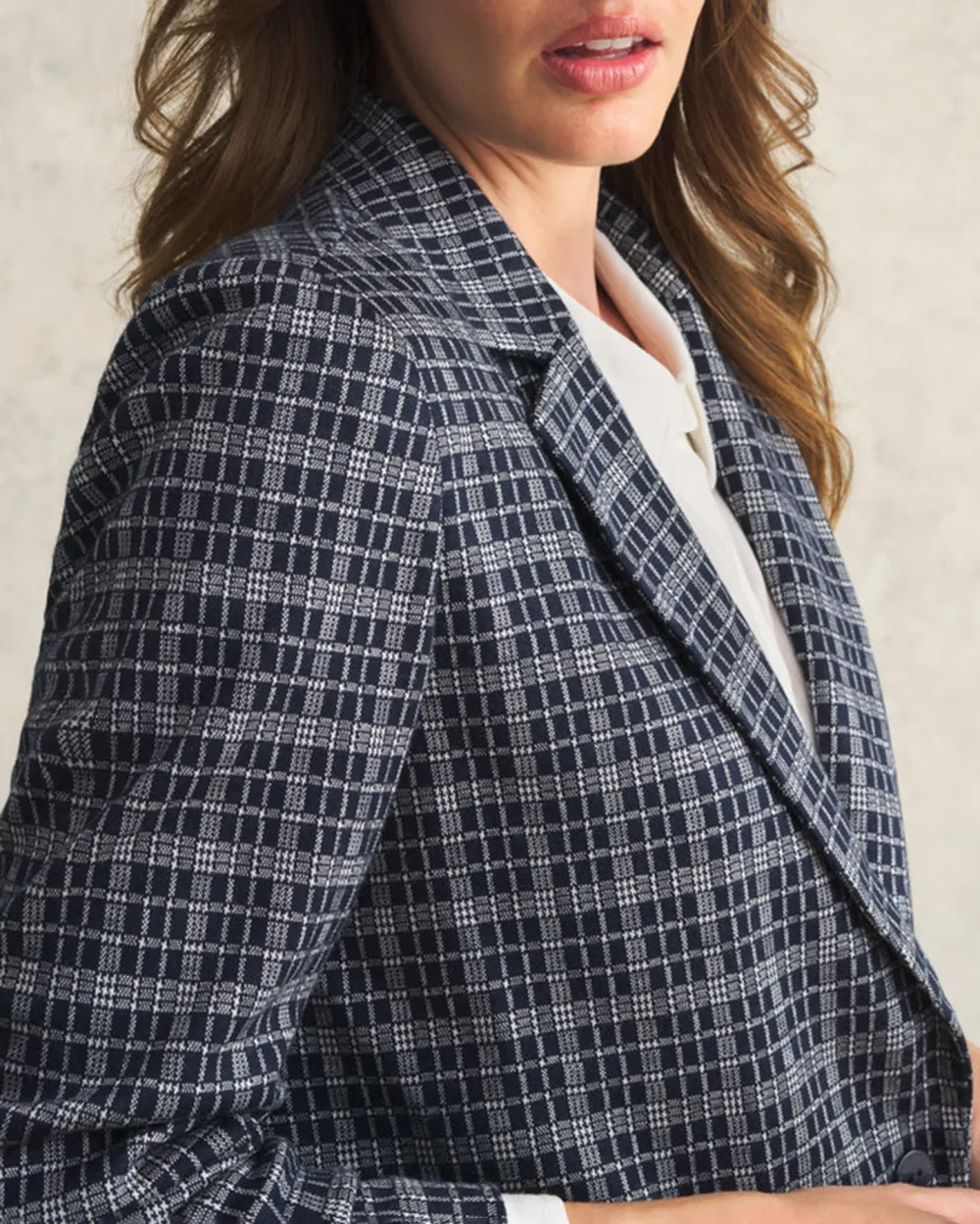 Checkered Single Breasted Blazer