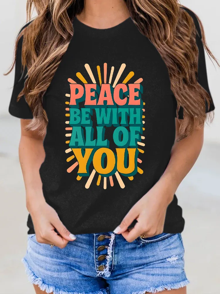 Women'S Habemus Pope Leo Xiv Peace Be With All Of You Round-Neck Short-Sleeved T-Shirt