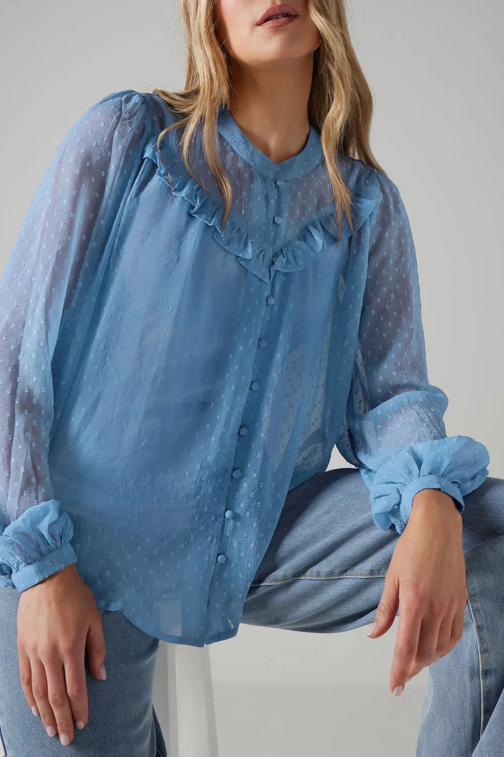 Dobby Spot Lace Shirt