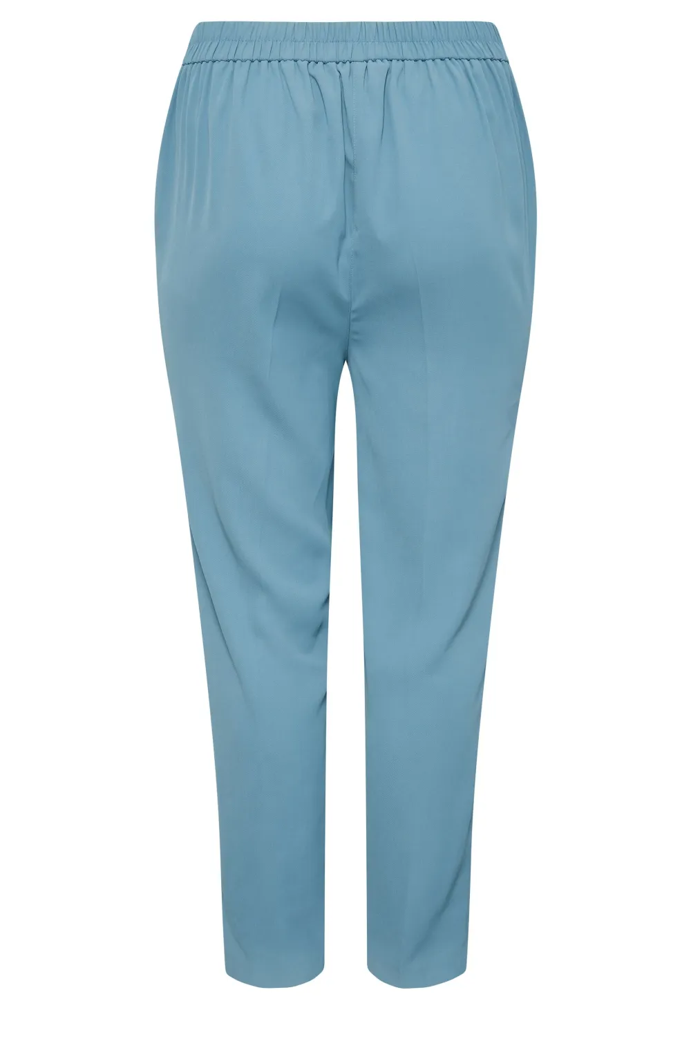 YOURS Curve Blue Double Belted Tapered Trousers
