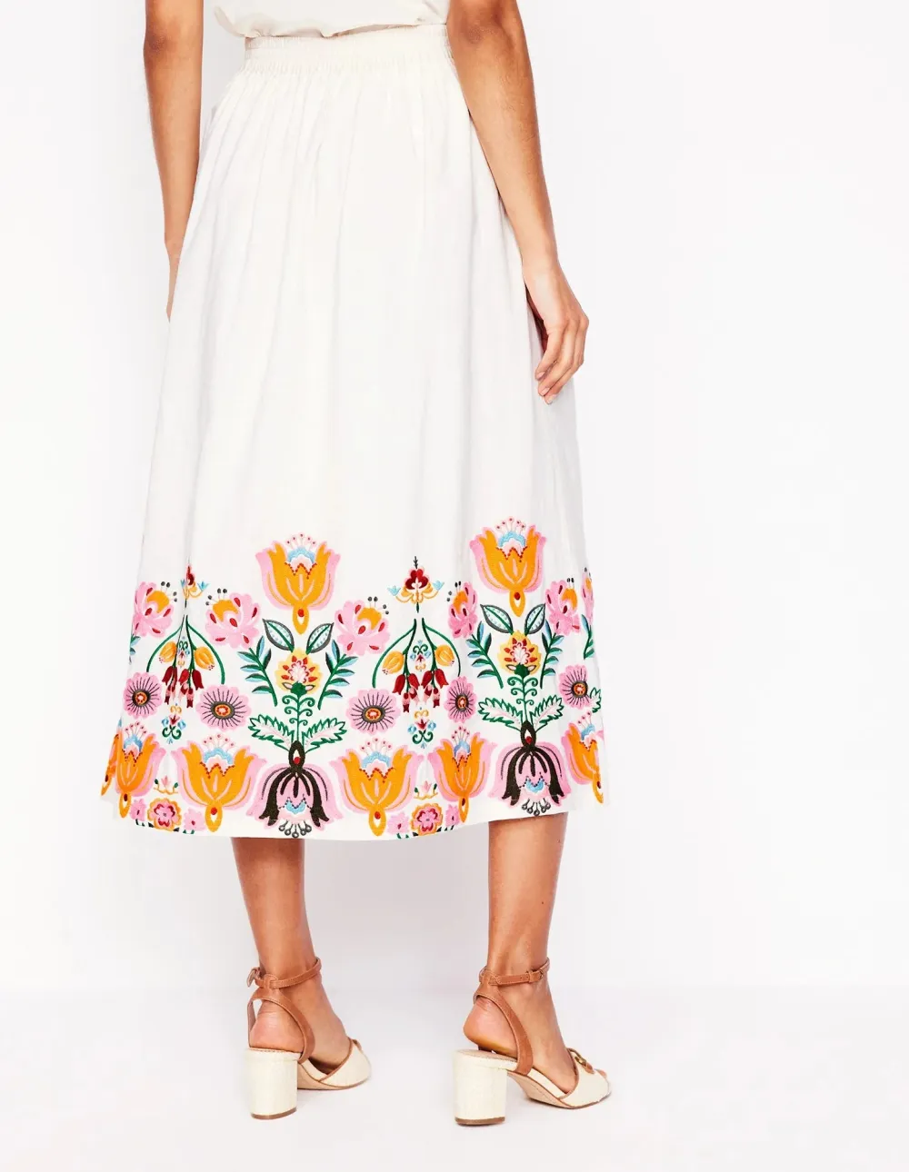 Verity Embroidered Linen Skirt
