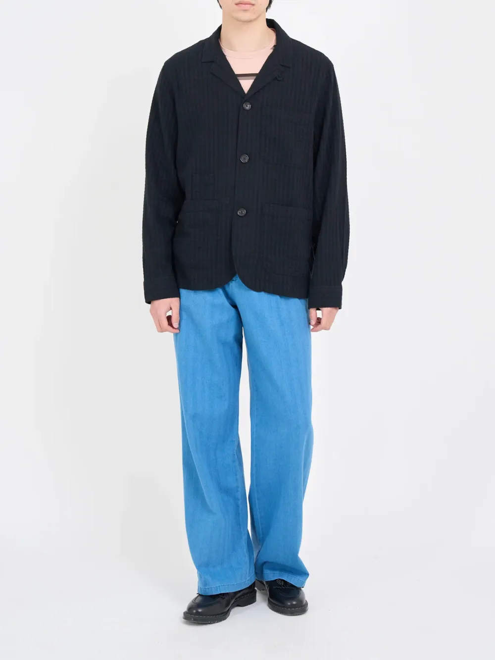 Black Long Sleeve Cotton Shirt Jacket