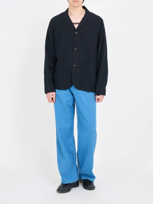 Black Long Sleeve Cotton Shirt Jacket