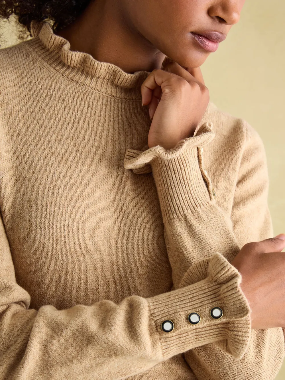 Frill Neck Long Sleeve Jumper