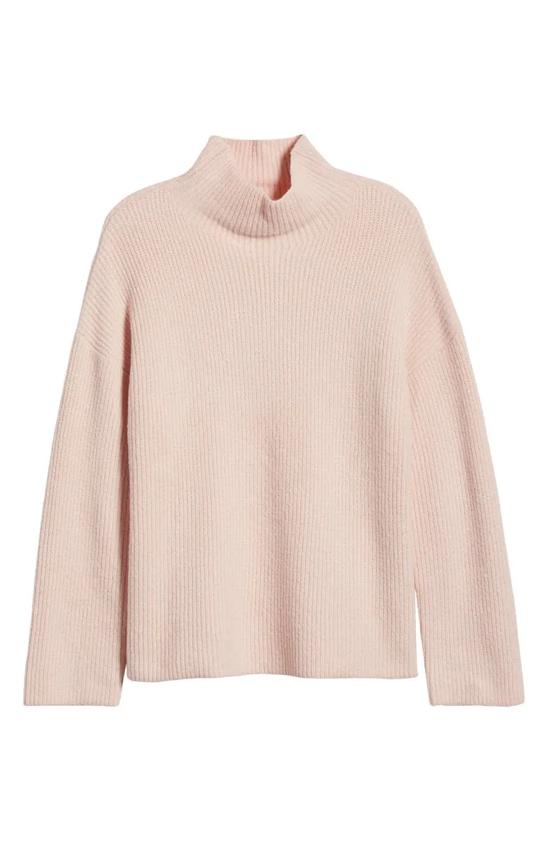Relaxed Turtleneck Cotton Blend Sweater