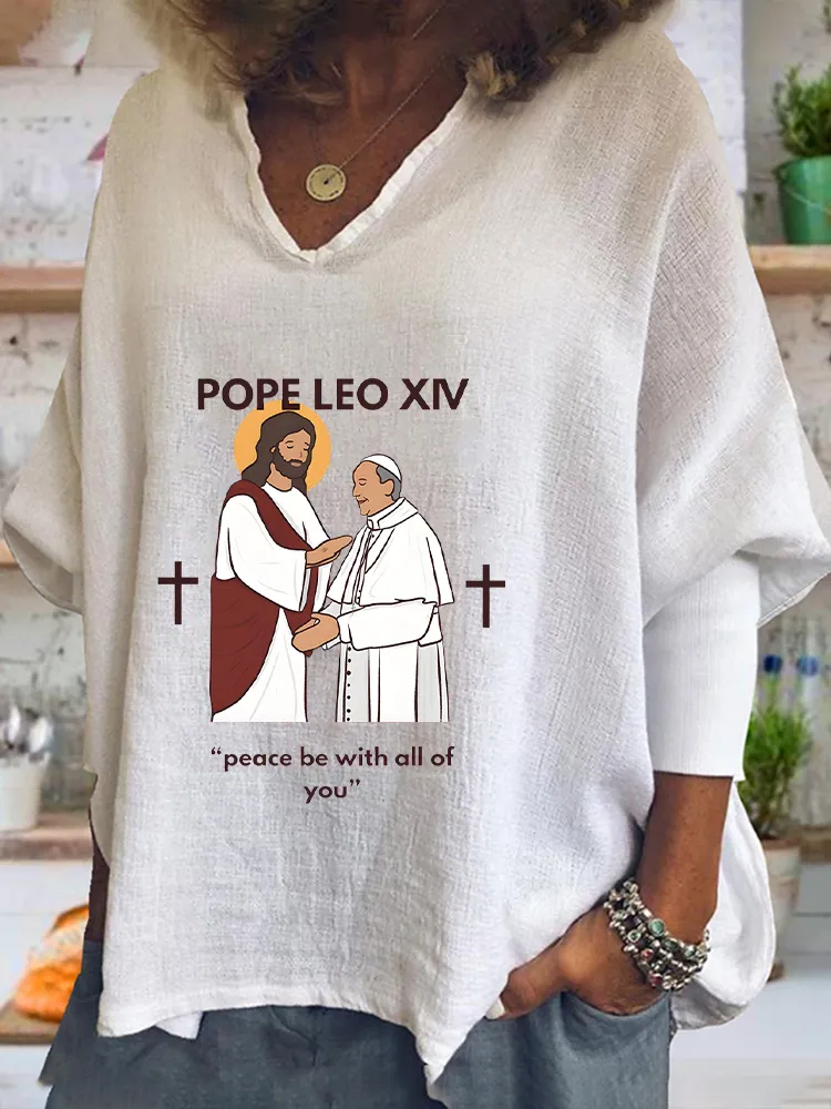 Women's Habemus Pope Leo Xiv Peace Be With All Of You Shirt