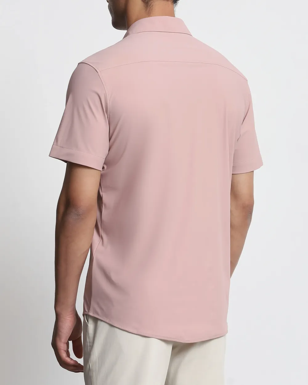 Leisure Simple Slim-Fit Breathable Pink Shirt