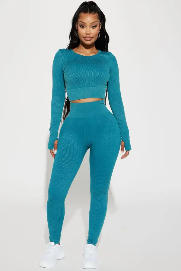 Sonia Washed Active Top - Teal