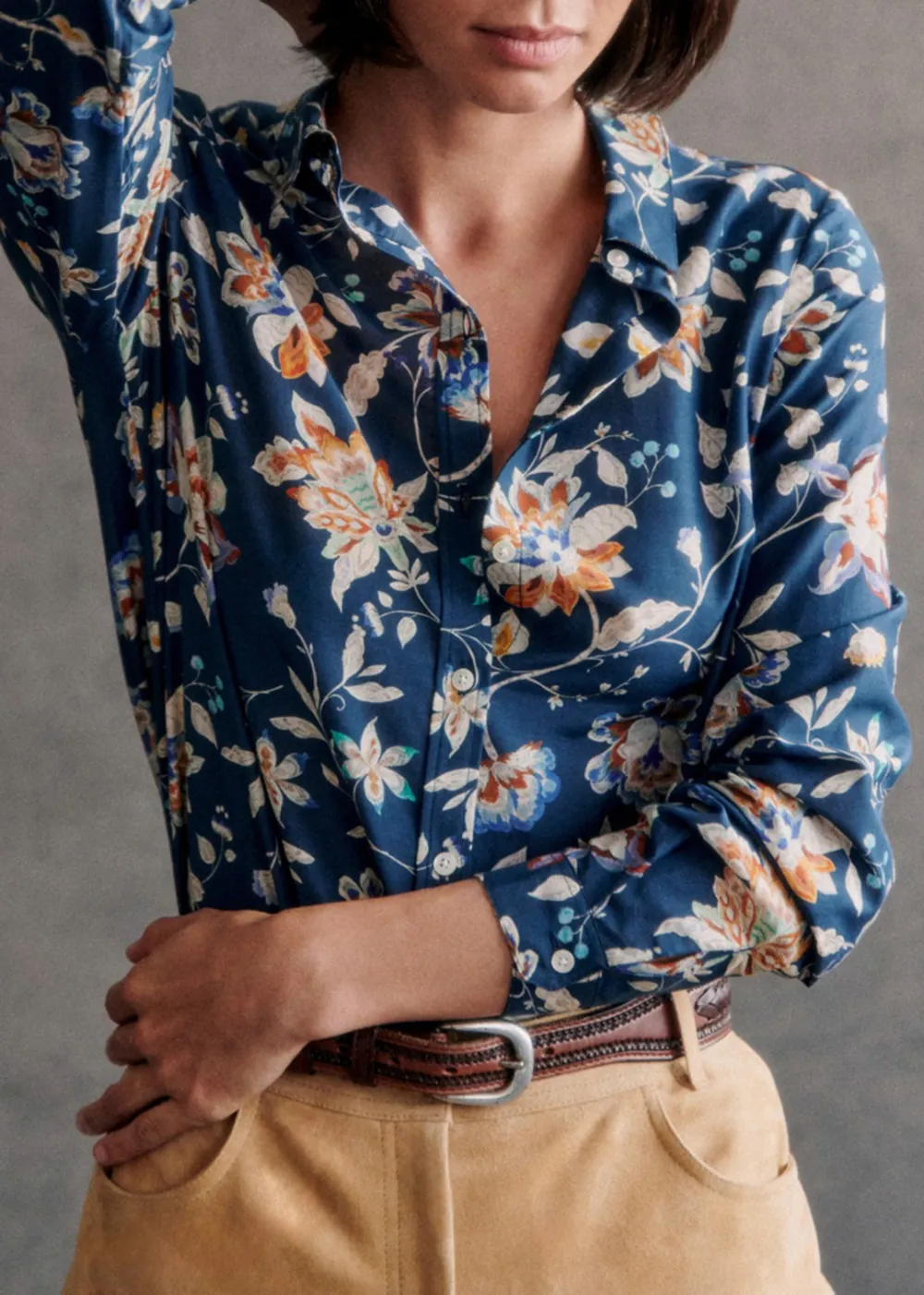 Colorful Floral Long-Sleeved Shirt