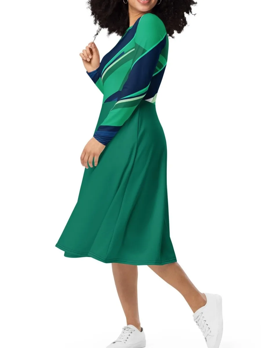 Geometric Round Neck Dress