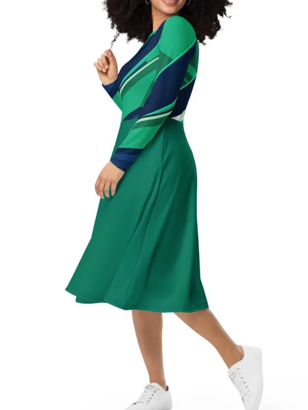 Geometric Round Neck Dress