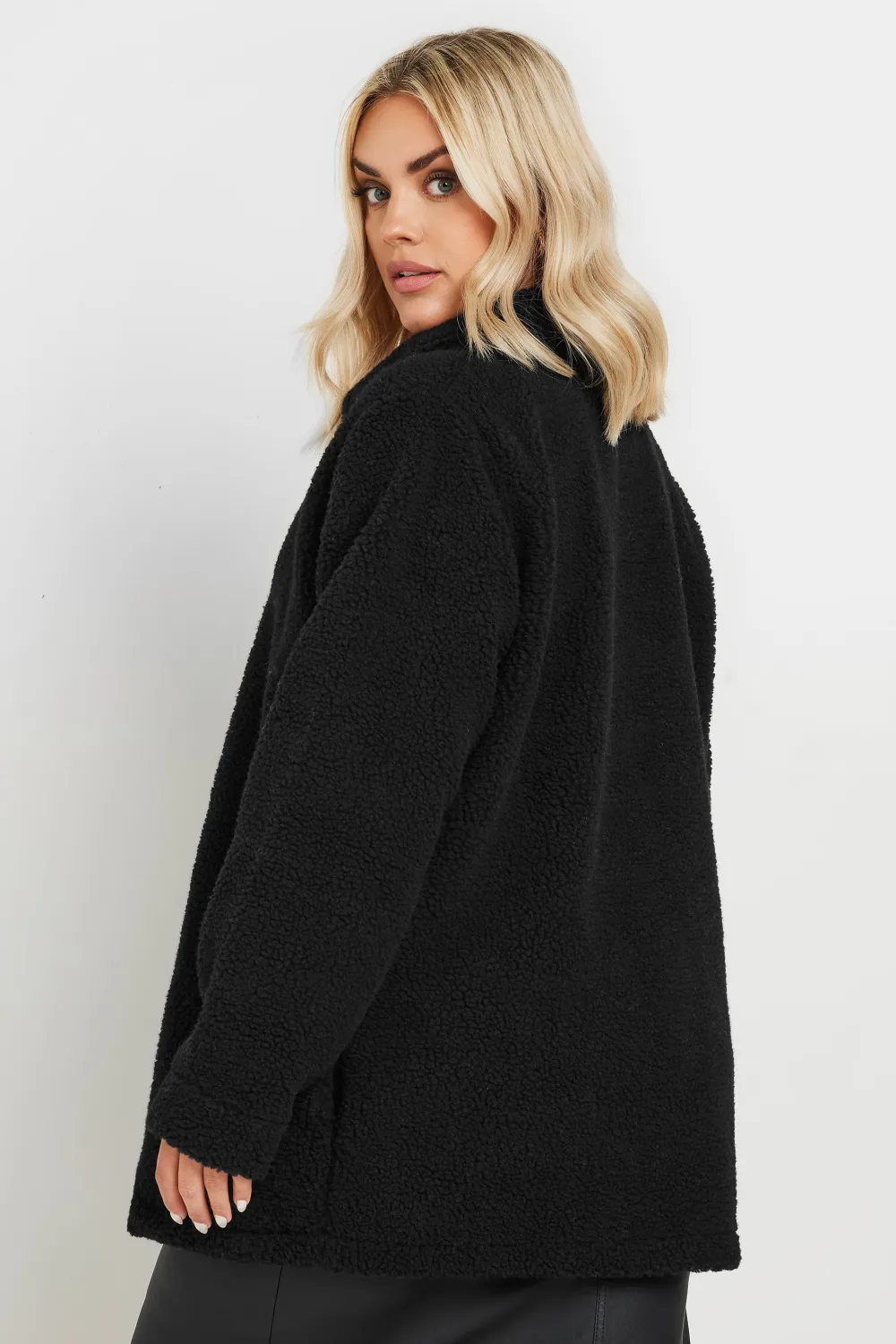 YOURS Curve Black Teddy Fleece Jacket