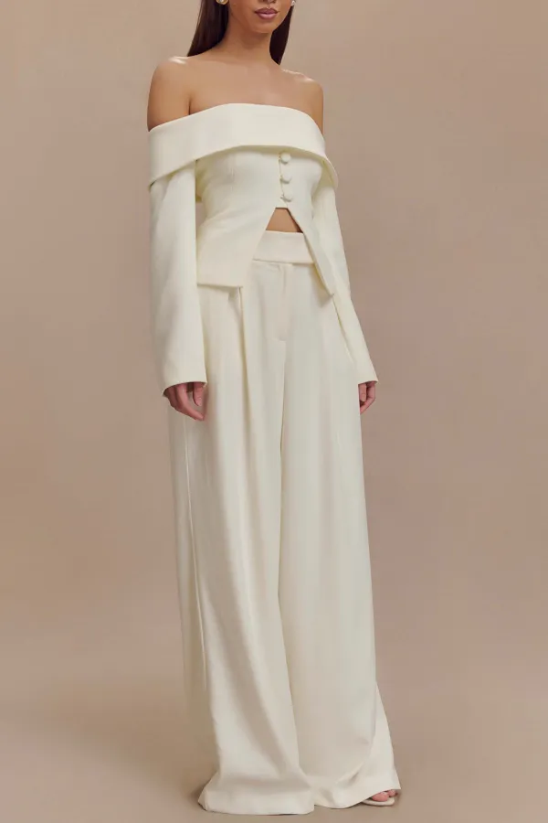 Slight Stretch Off Shoulder Jacket