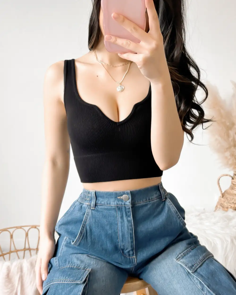 HARPER RIBBED TANK TOP (WHITE)