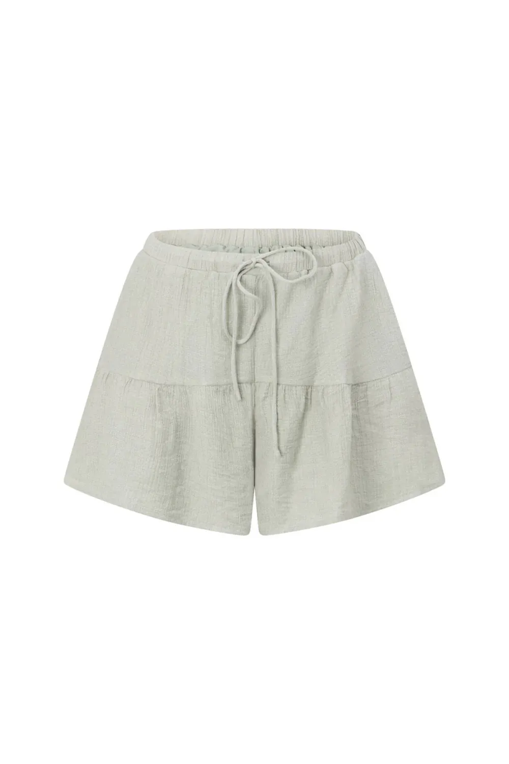Tiered Ruffled Linen Shorts