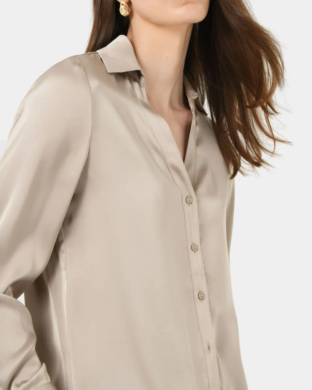 V-neck Satin Blouse
