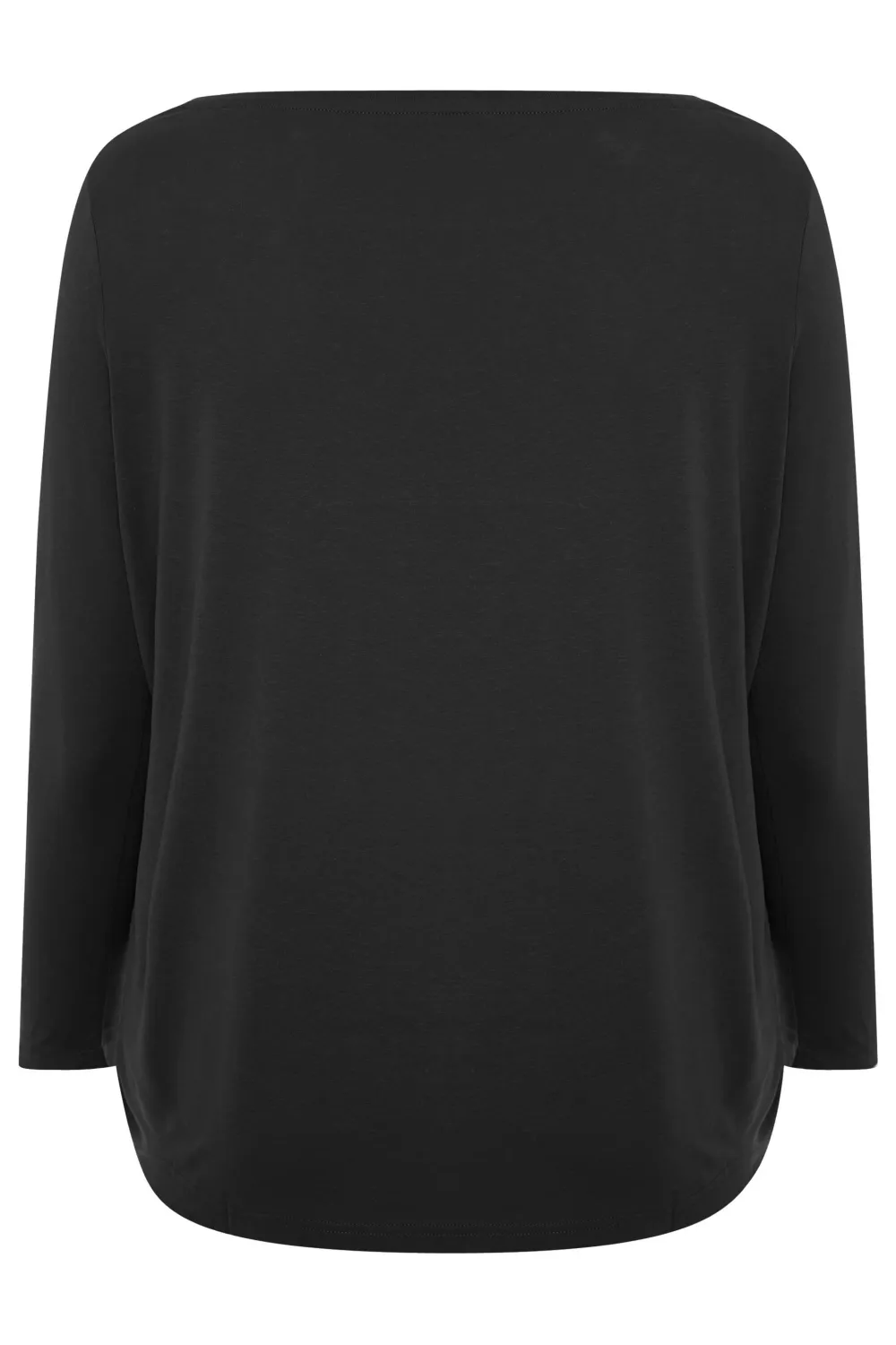 YOURS Curve Black Cotton Long Sleeve T-Shirt