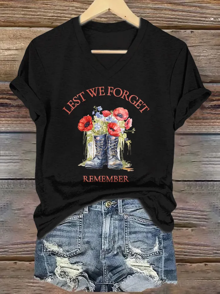 Women'S Lest We Forget Remember T-Shirt