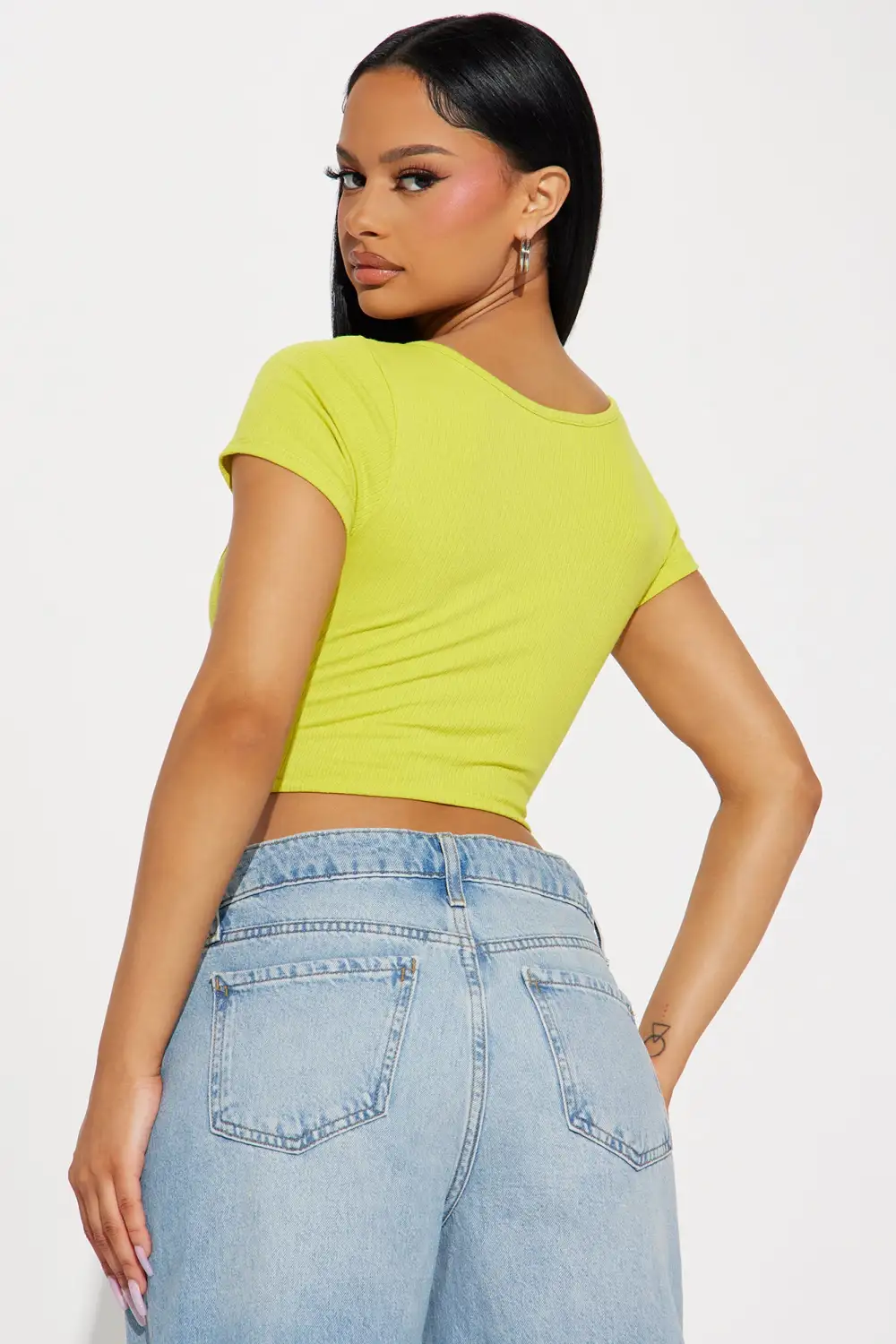 Making Changes Ribbed Top - Lime