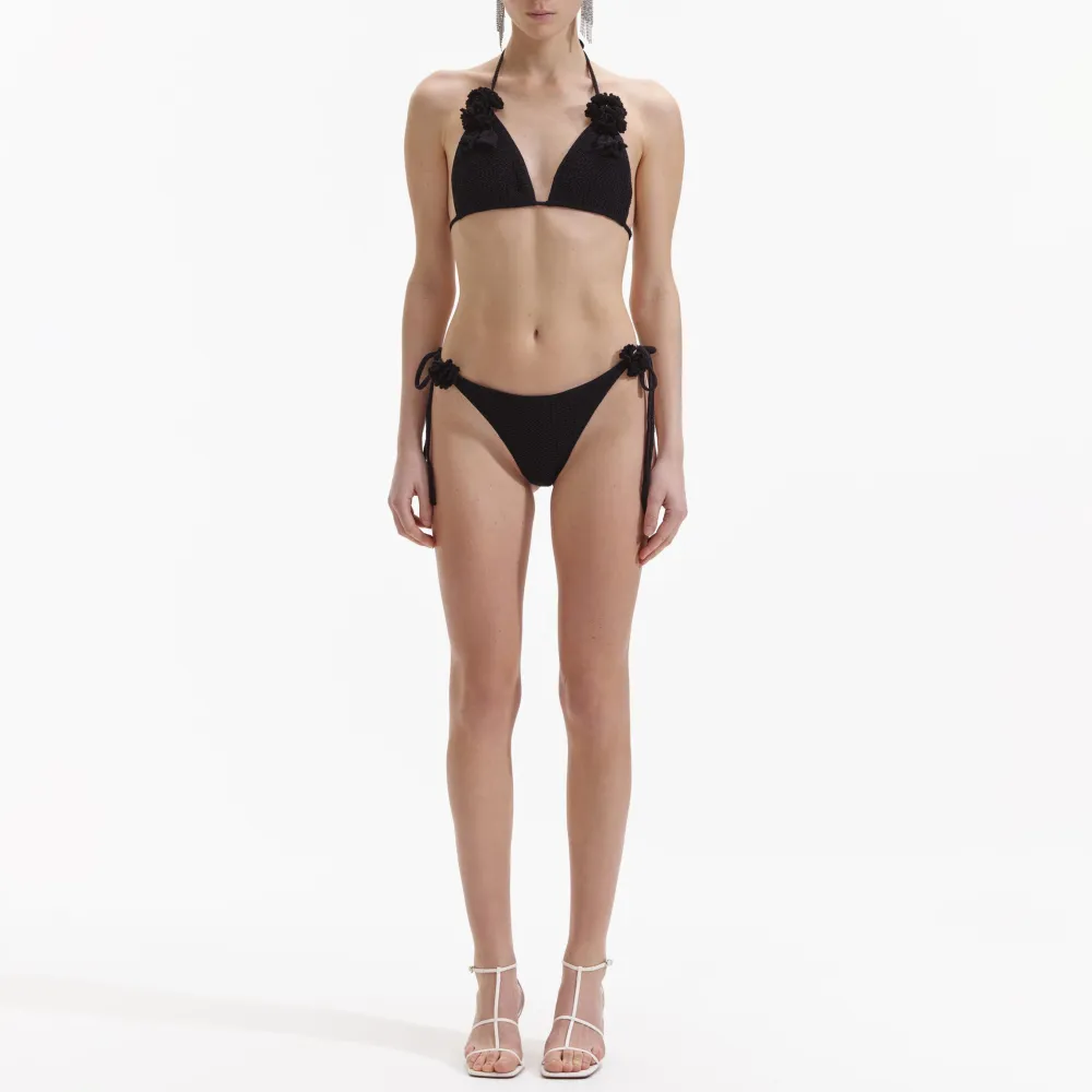 Black Crochet Bikini Brief