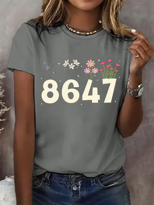 Women'S 8647 Waffle Crew Neck T-Shirt