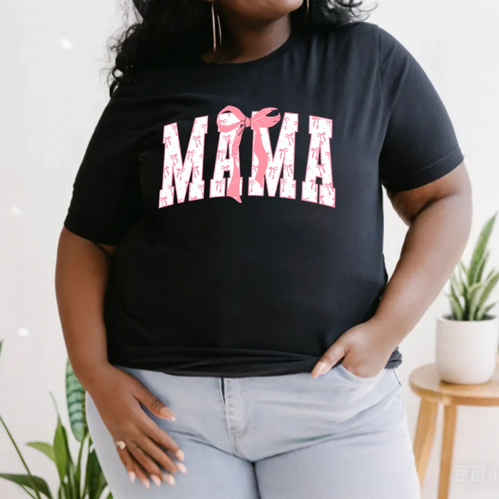 Mama Printed Round Neck Short Sleeve T-Shirt