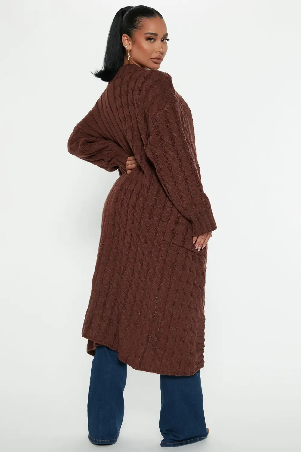 Top Notch Duster Cardigan - Brown