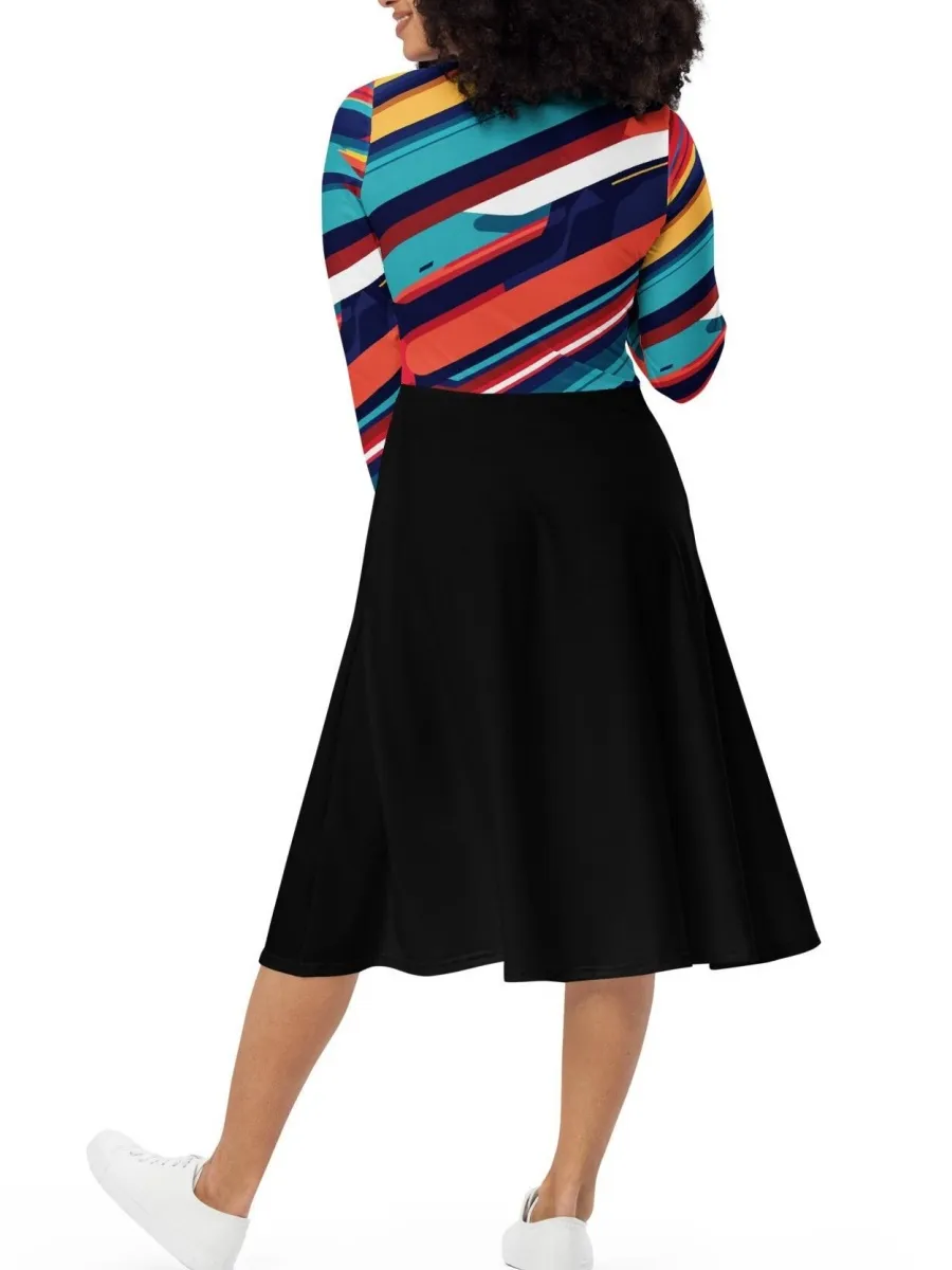 Bold Multicolor Stripe Dress