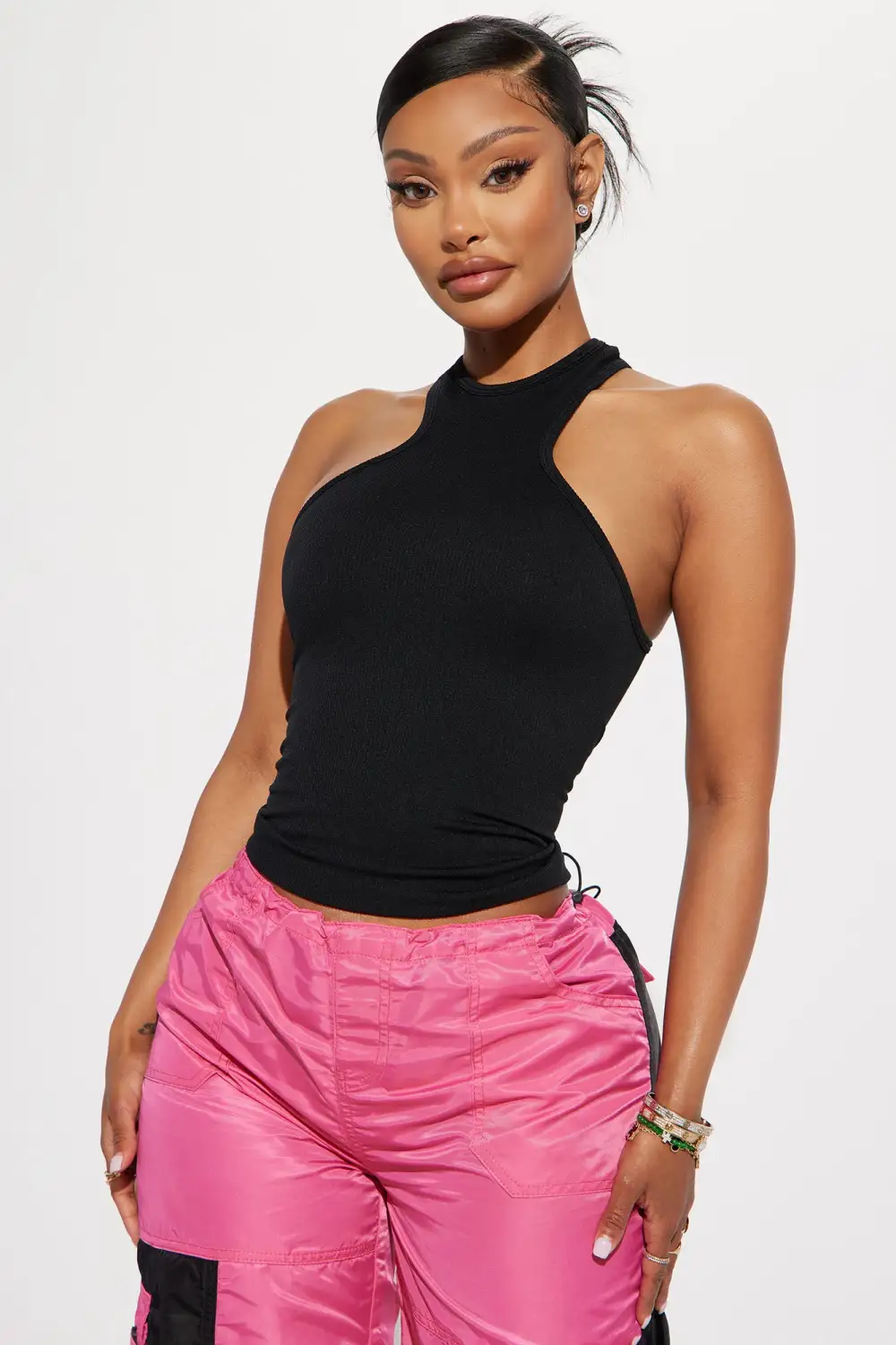 Sierra Seamless Racerback Top - Black