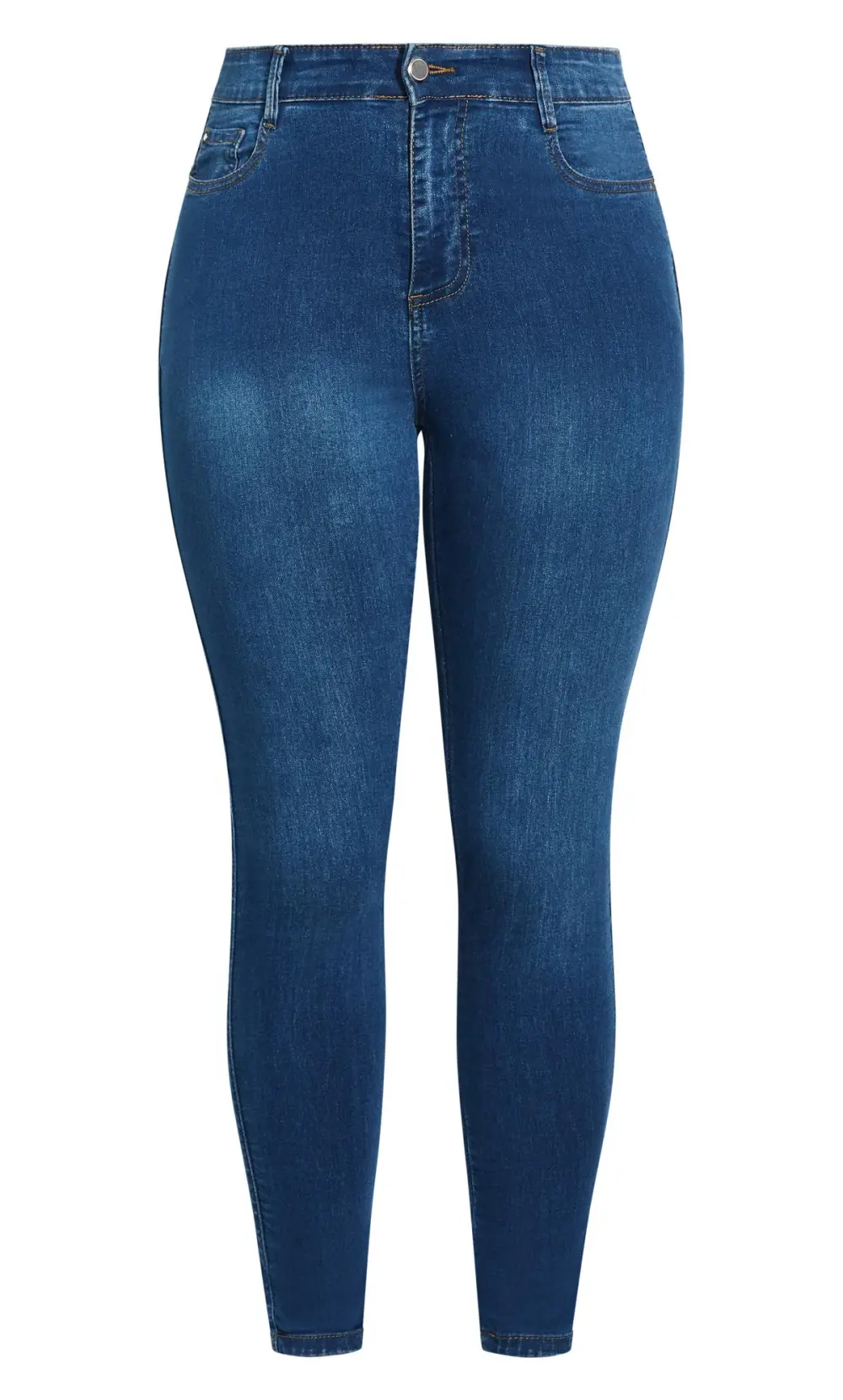 EVANS Curve Fit Blue Mid Wash Skinny Jeans