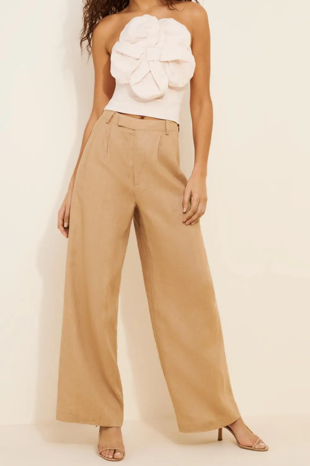 Flower Linen Blend Tube Top