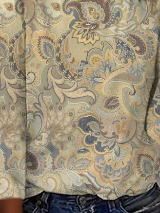 Paisley Printed Long Sleeve Casual T-Shirt