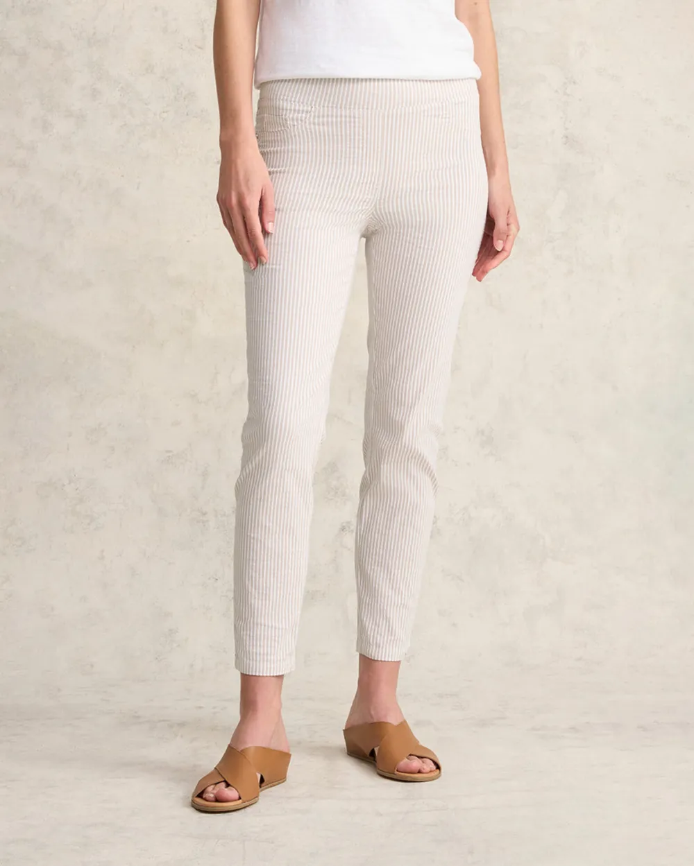 Elasticated Waistband Ankle Length Stretch Pants