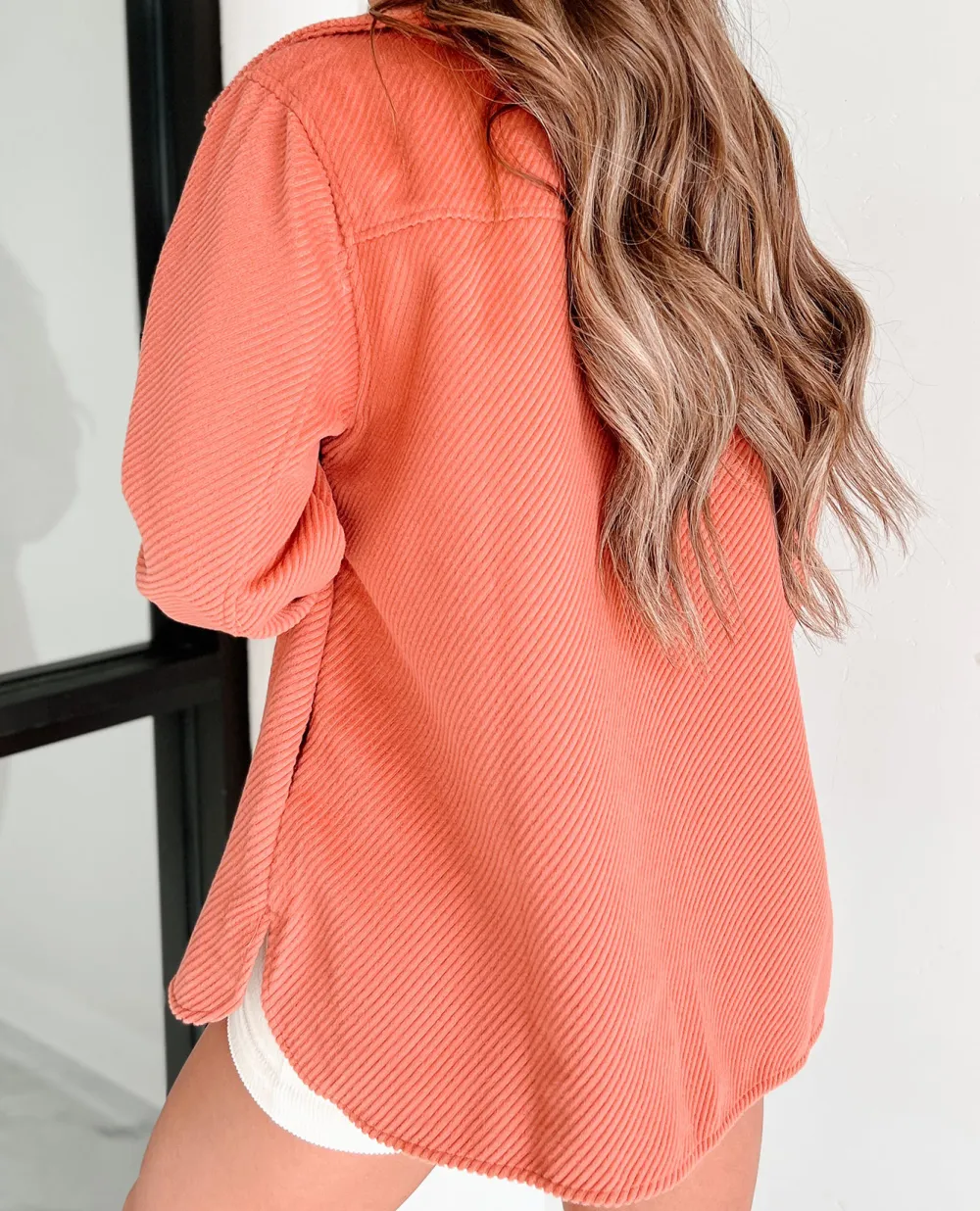 Casual Peter Pan Collar Orange Jacket
