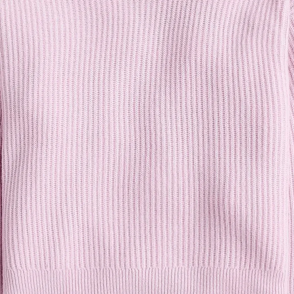 Ribbed Cashmere Cropped Crewneck Sweaters