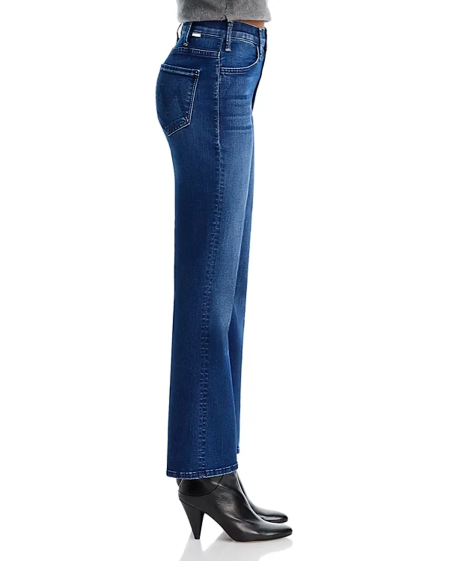 Belt Loops High Rise Flare Leg Ankle Jeans
