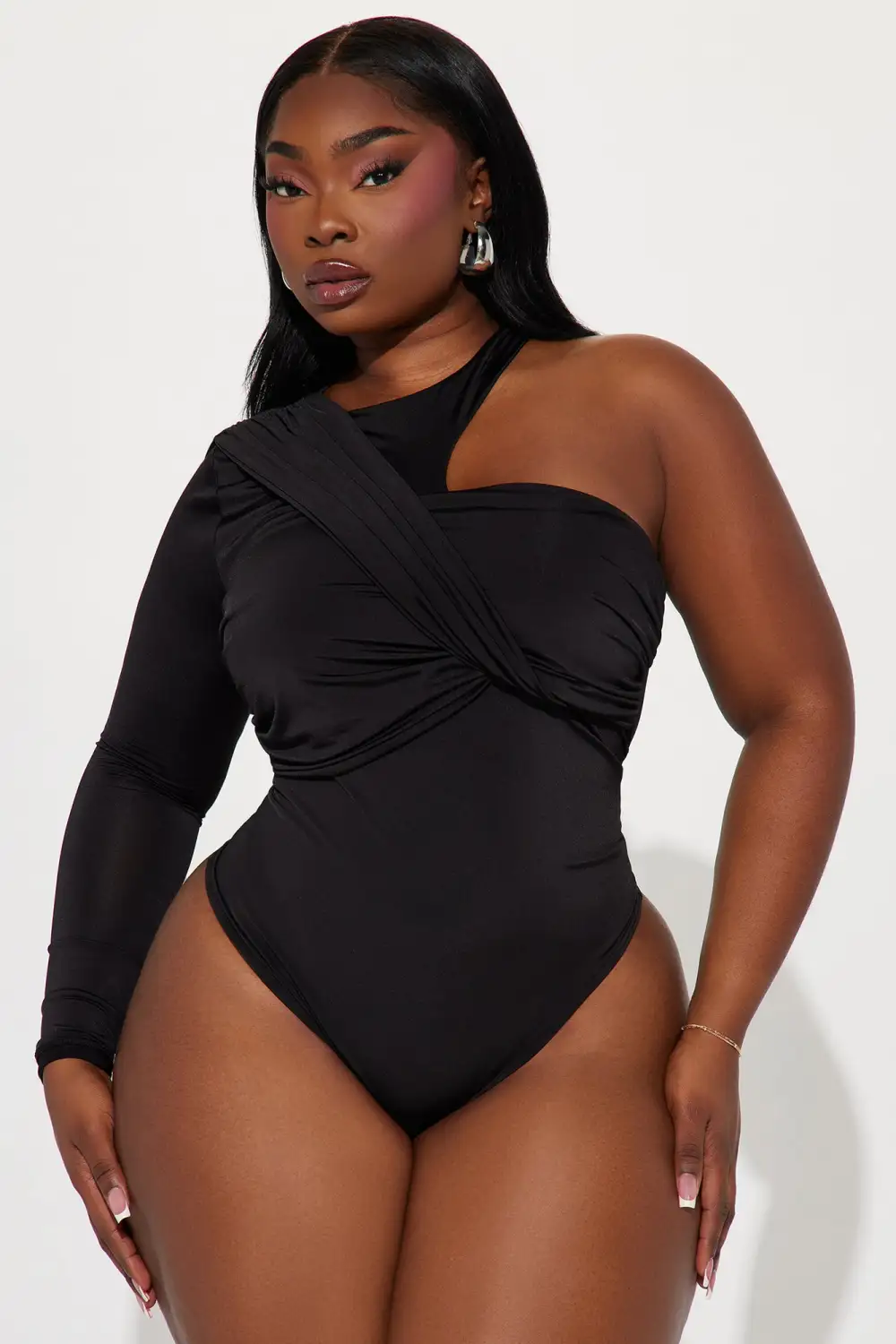 Milana One Shoulder Bodysuit - Black