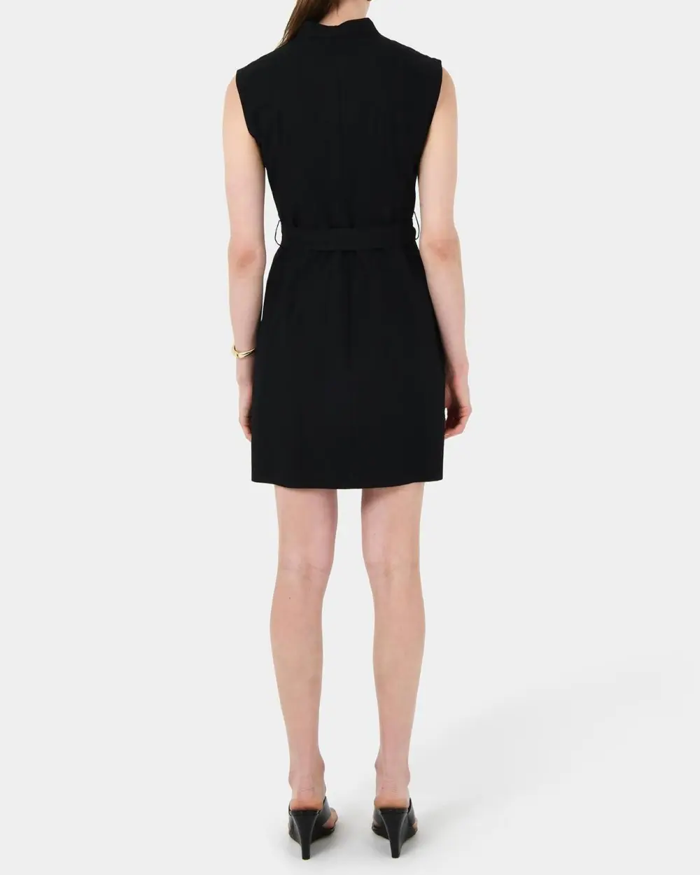 Mandarin Collar Utility Tie Dress