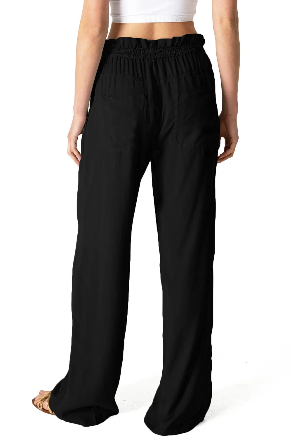 Drawstring Wide-Leg Pants