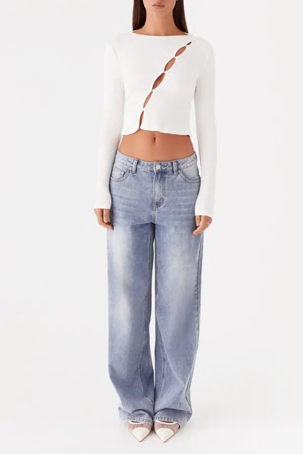 Cassius Long Sleeve Top - Ivory