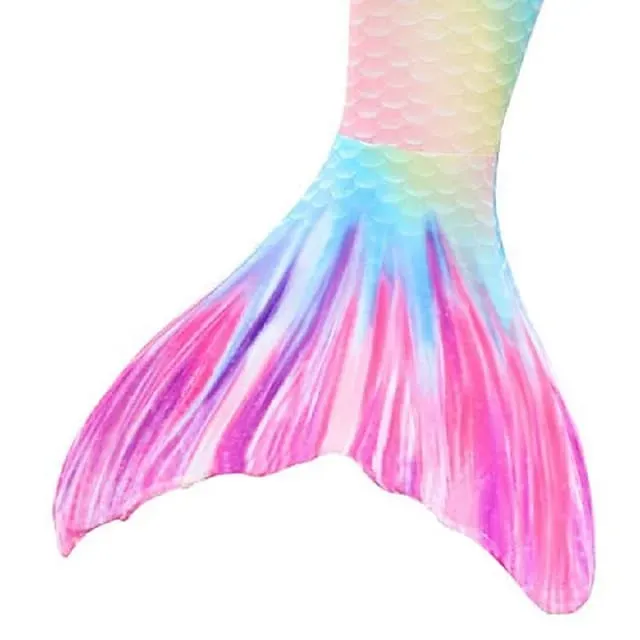 Kids Girls' Five Piece Bikini Swimming Rainbow Cute Print Bathing Suits 3-10 Years Spring Rose Red