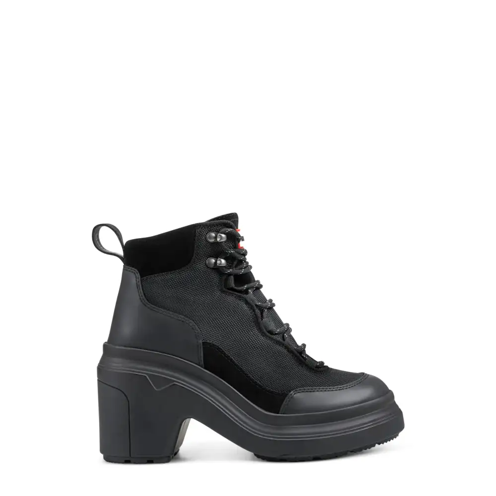 Women's Nylon Ankle Heeled Boots