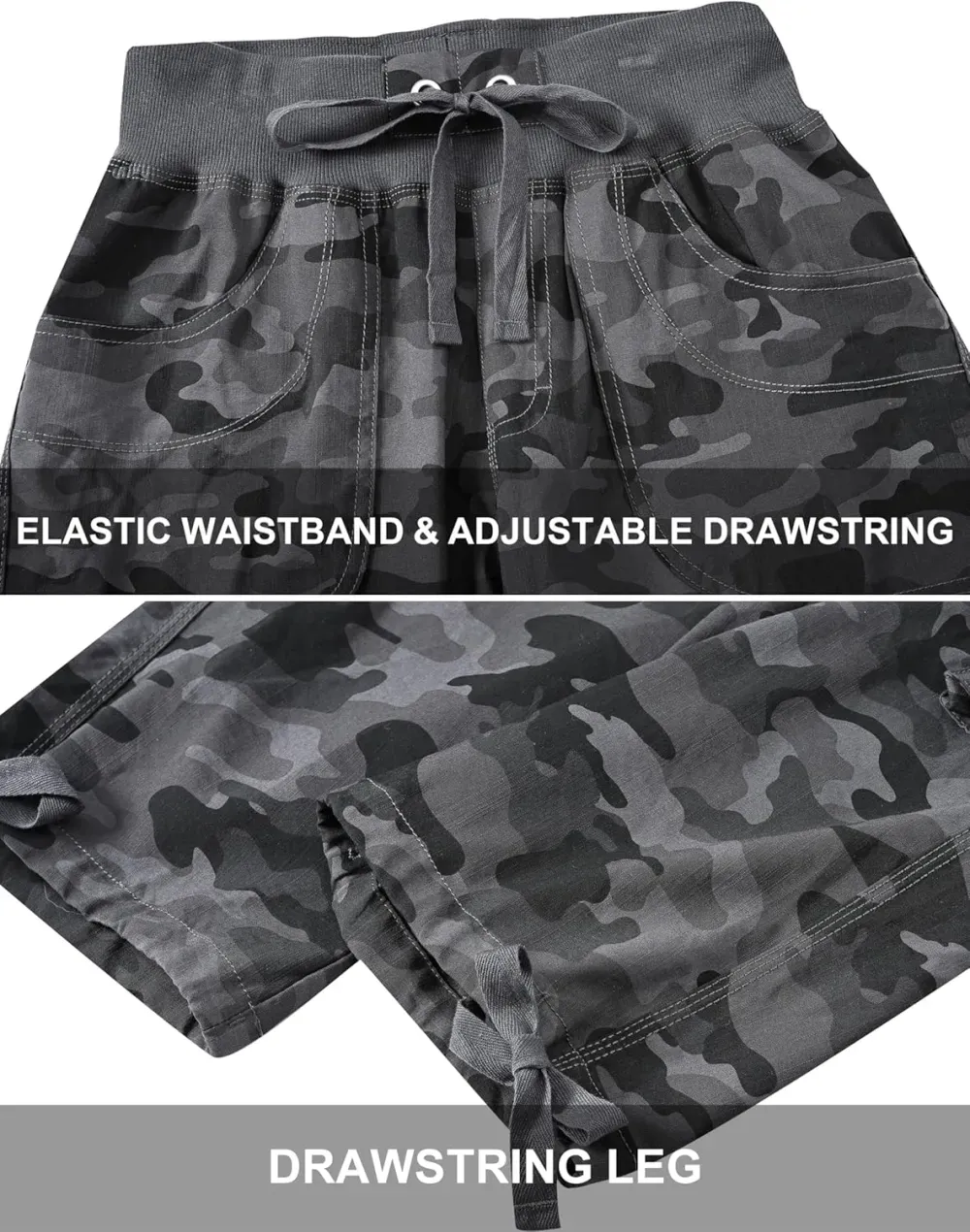 MoFiz Womens Capris with Pockets Loose Fit Casual Capri Pants Dressy Lightweight Ladies Baggy Cargo Pants for Hiking